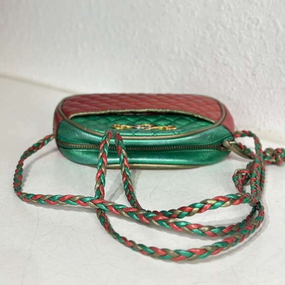 Gucci Red And Green Leather Small Shoulder Bag Crossbody - Picture 6 of 9